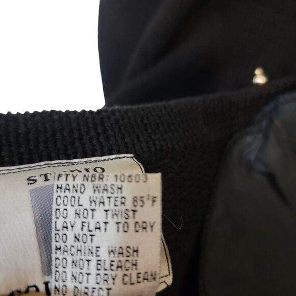 Studio Collection Sweater Womans Medium Black Beaded Christmas Cardigan - Picture 9 of 9